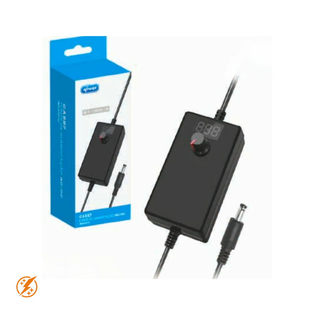 Fonte de Alimentação Variável 9 a 24 Vdc Bivolt KNUP - KP-CA587